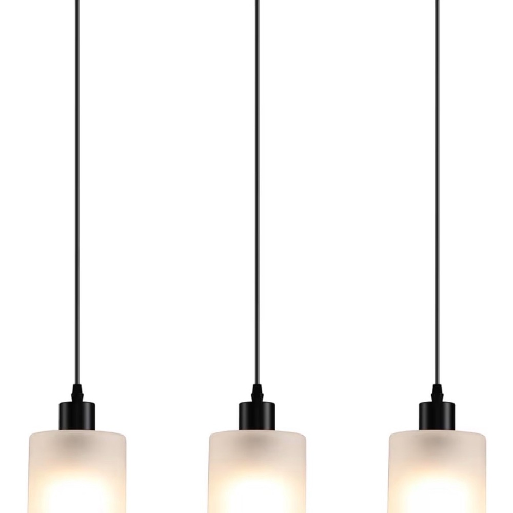 New in Box! Set of 3 Contemporary Brown and White Pendant Lights